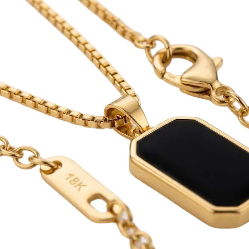 Black Geometric Pendant Necklace