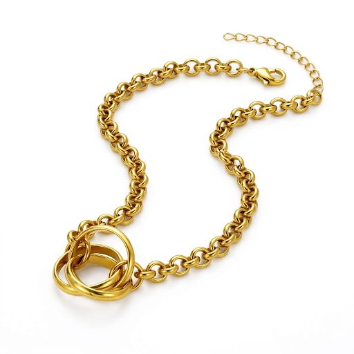 Gold Interlocking Circle Necklace