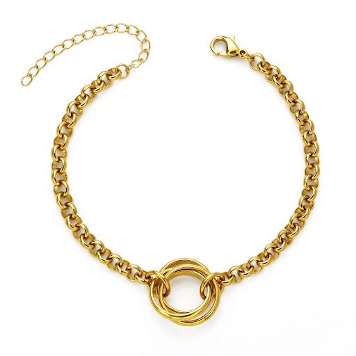 Gold Interlocking Circle Necklace