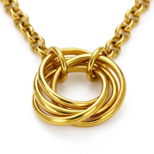 Gold Interlocking Circle Necklace