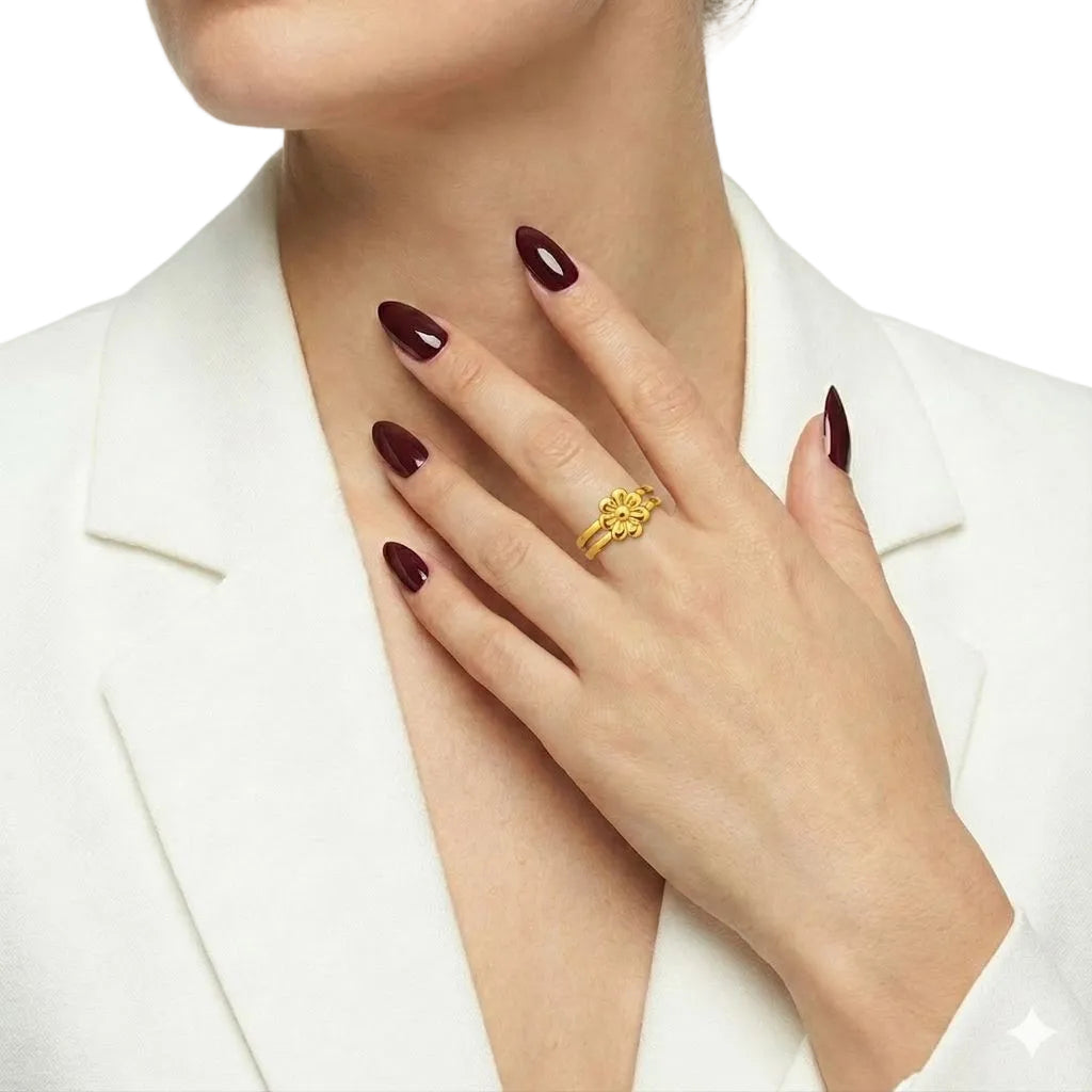 Indian Style Golden Flower Ring