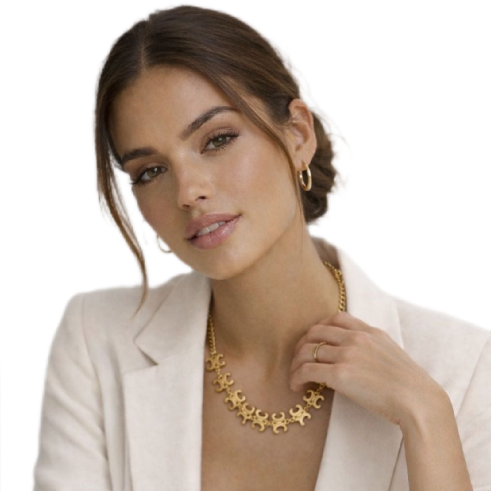 Gold Vintage-Inspired Filigree Link Necklace
