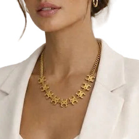 Gold Vintage-Inspired Filigree Link Necklace