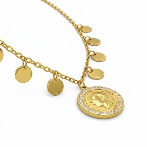 Vintage-Inspired Medallion Coin Necklace