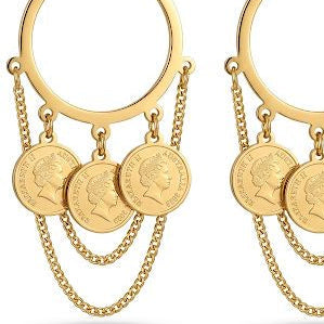 Vintage-Style Coin & Chain Dangle Earrings