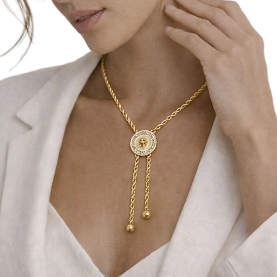 Lion Medallion Bolo Necklace