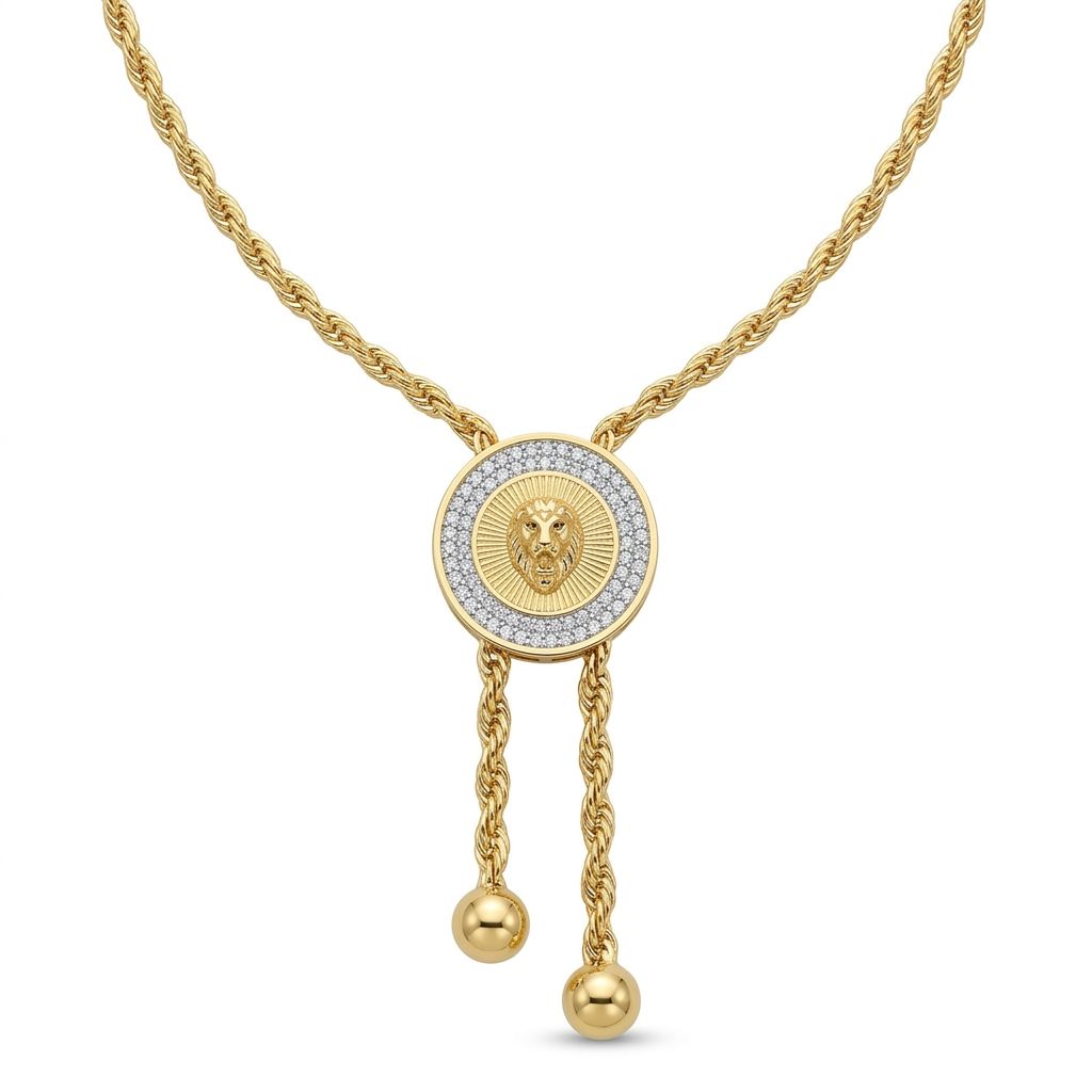 Lion Medallion Bolo Necklace