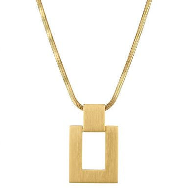 Open Rectangle Snake Chain Necklace
