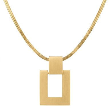 Open Rectangle Snake Chain Necklace