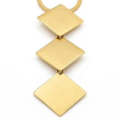 Minimalist Three Square Vertical Drop Necklace