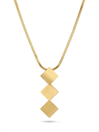 Minimalist Three Square Vertical Drop Necklace