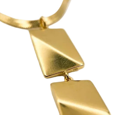 Snake Chain Necklace with Tiered Rectangular