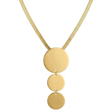 Minimalist 3-Tier Disc Drop Necklace