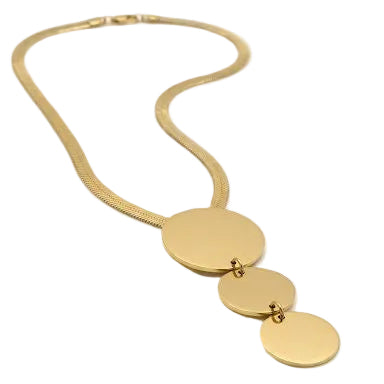 Minimalist 3-Tier Disc Drop Necklace