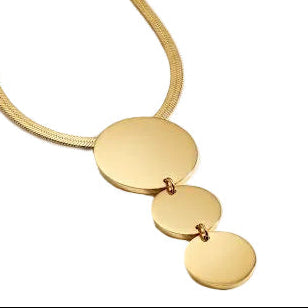 Minimalist 3-Tier Disc Drop Necklace
