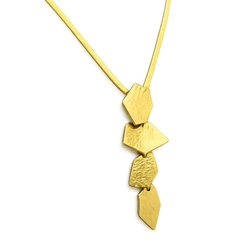 Textured Gold Drop Necklace