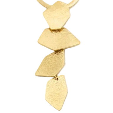 Textured Gold Drop Necklace