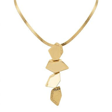 Textured Gold Drop Necklace