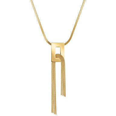 Square Golden Tassel Necklace