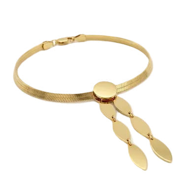 Boho Leaf Fringe Snake Chain