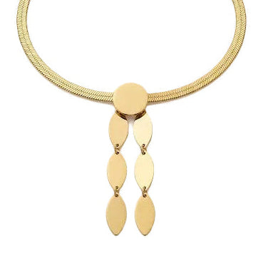 Boho Leaf Fringe Snake Chain