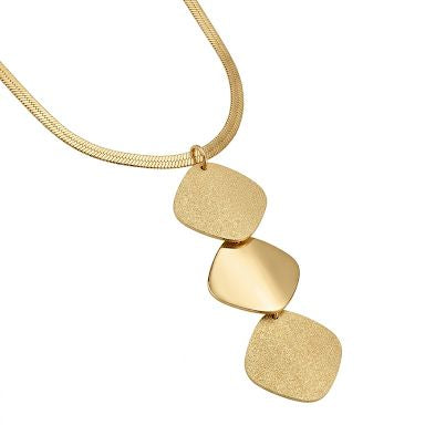 Triple Tiered Square Pendant Necklace