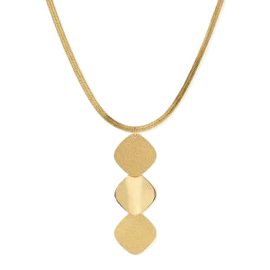 Triple Tiered Square Pendant Necklace