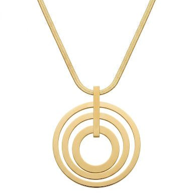 Triple Concentric Ring Pendant Necklace