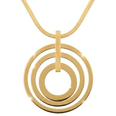 Triple Concentric Ring Pendant Necklace