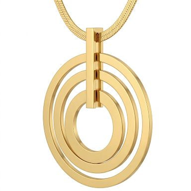 Triple Concentric Ring Pendant Necklace