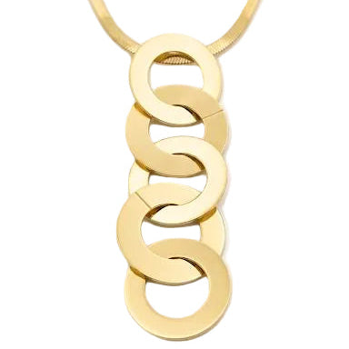 Five-Ring Cascading Pendant Necklace