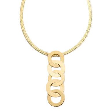 Five-Ring Cascading Pendant Necklace
