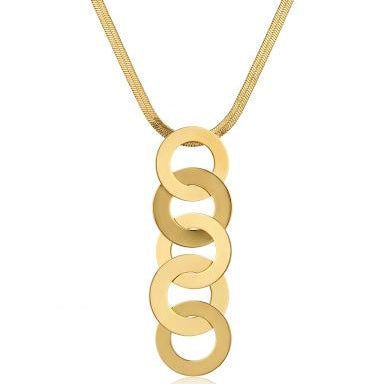 Five-Ring Cascading Pendant Necklace