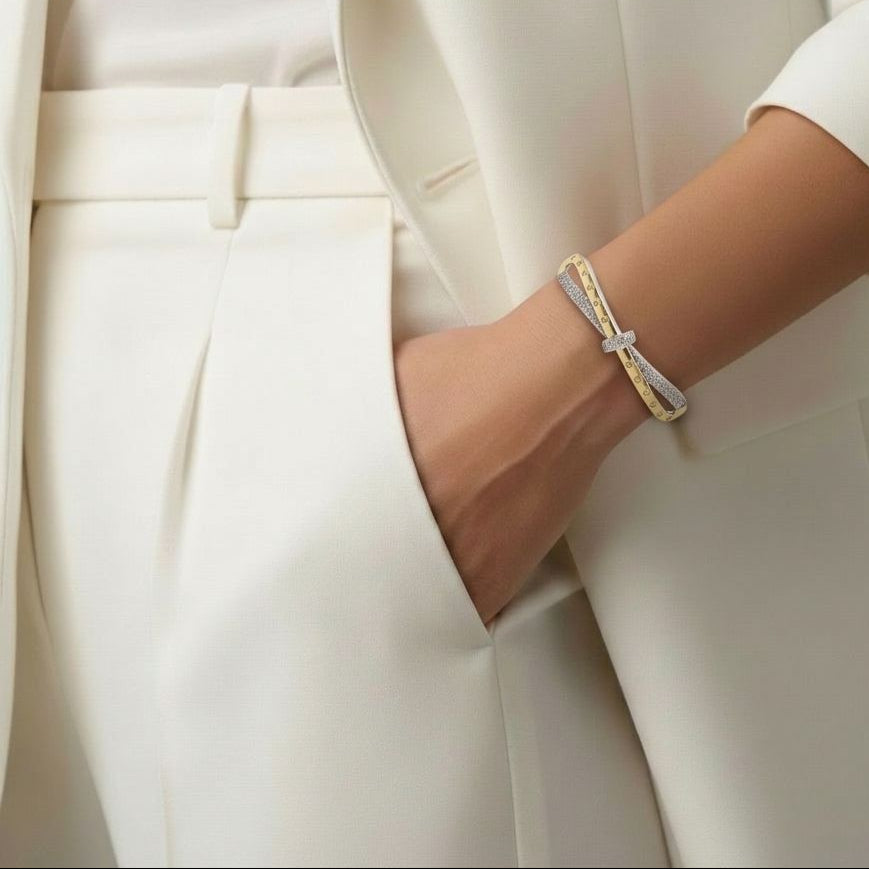 Elegant Crossover Infinity Mixed Bangle