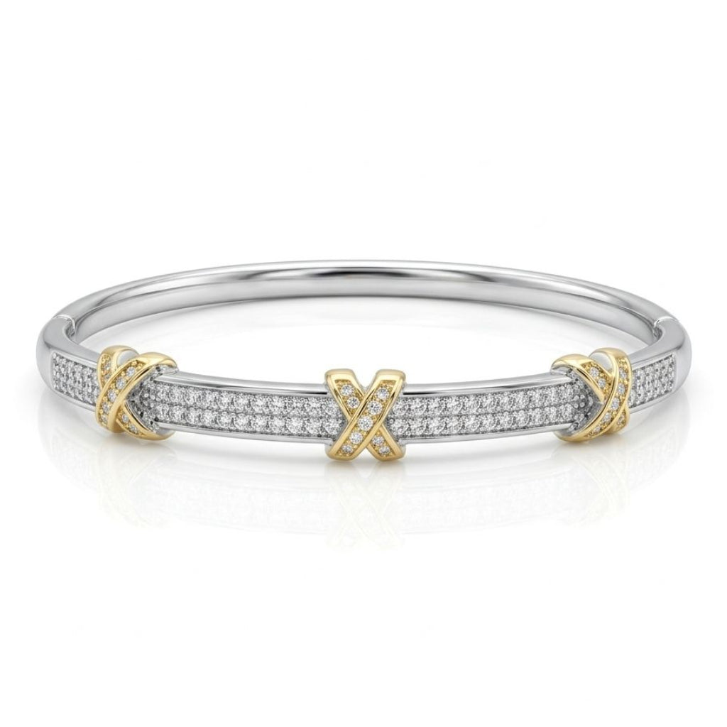 Pavé Crystal "X" Mixed Bangle