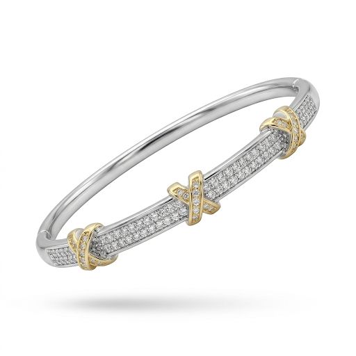 Pavé Crystal "X" Mixed Bangle
