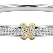 Pavé Crystal "X" Mixed Bangle