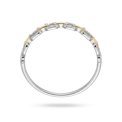 Sophisticated Mixed-Metal Pave Link Bangle
