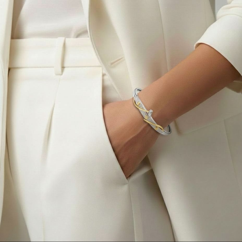 Crisscross Nail Mixed Bangle