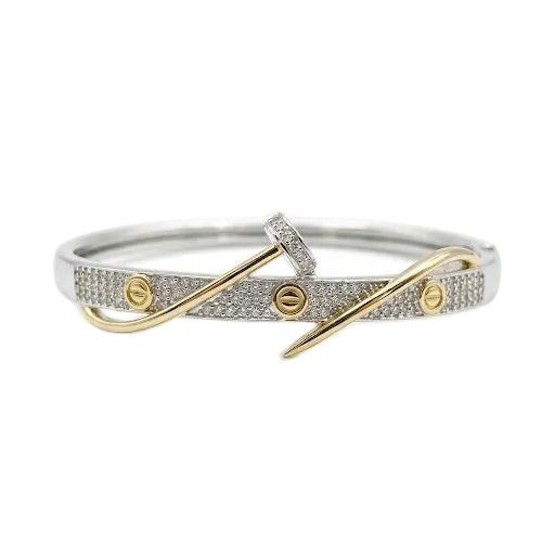 Crisscross Nail Mixed Bangle