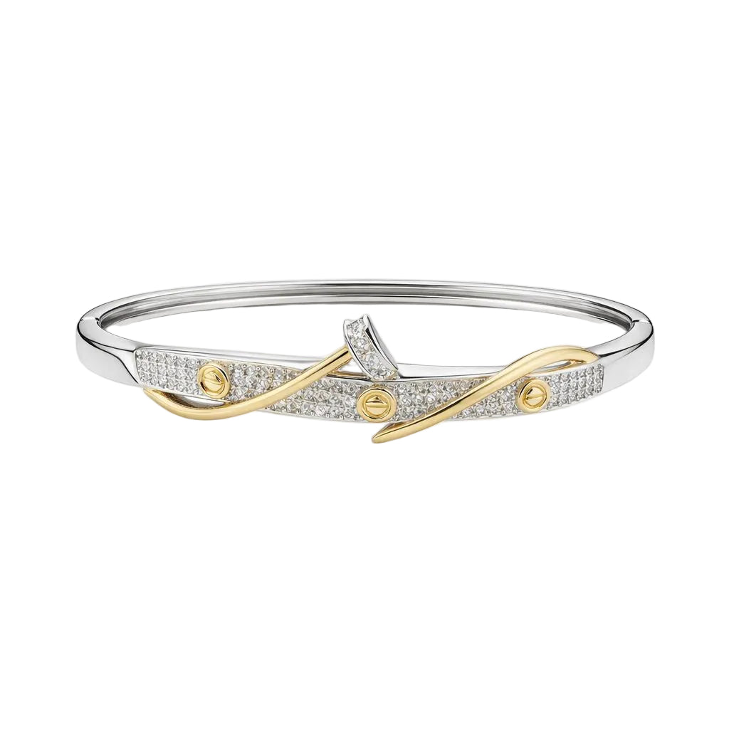Crisscross Nail Mixed Bangle