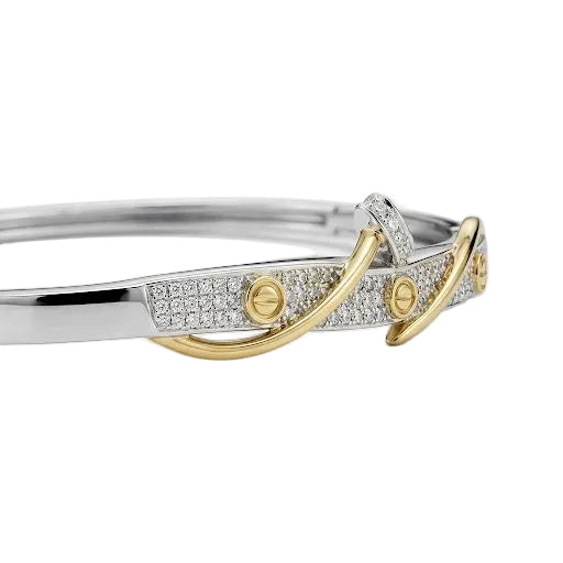 Crisscross Nail Mixed Bangle
