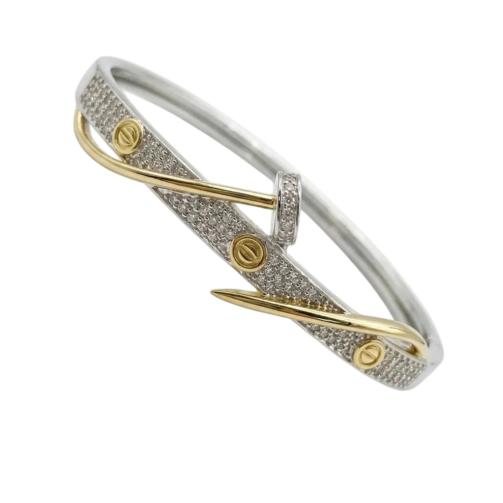 Crisscross Nail Mixed Bangle