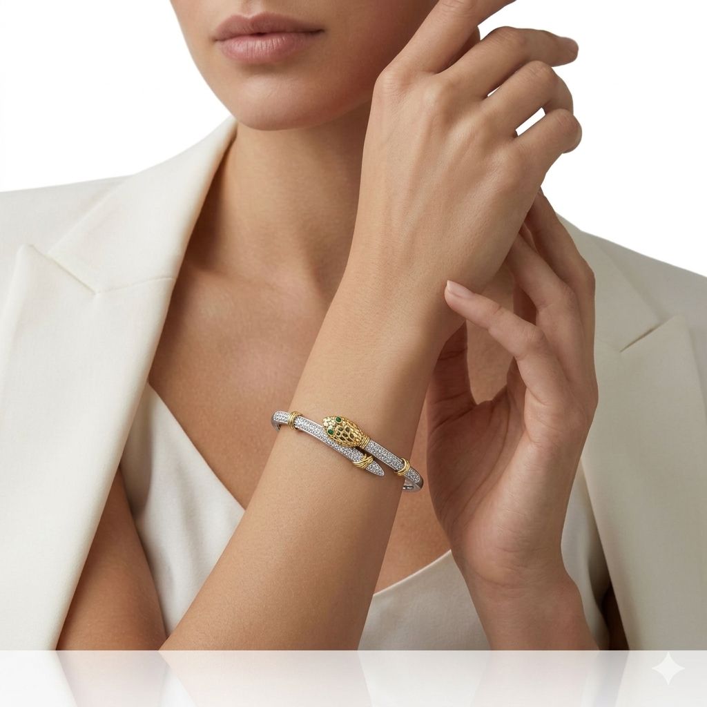 Snake Bypass Mixed Bangle