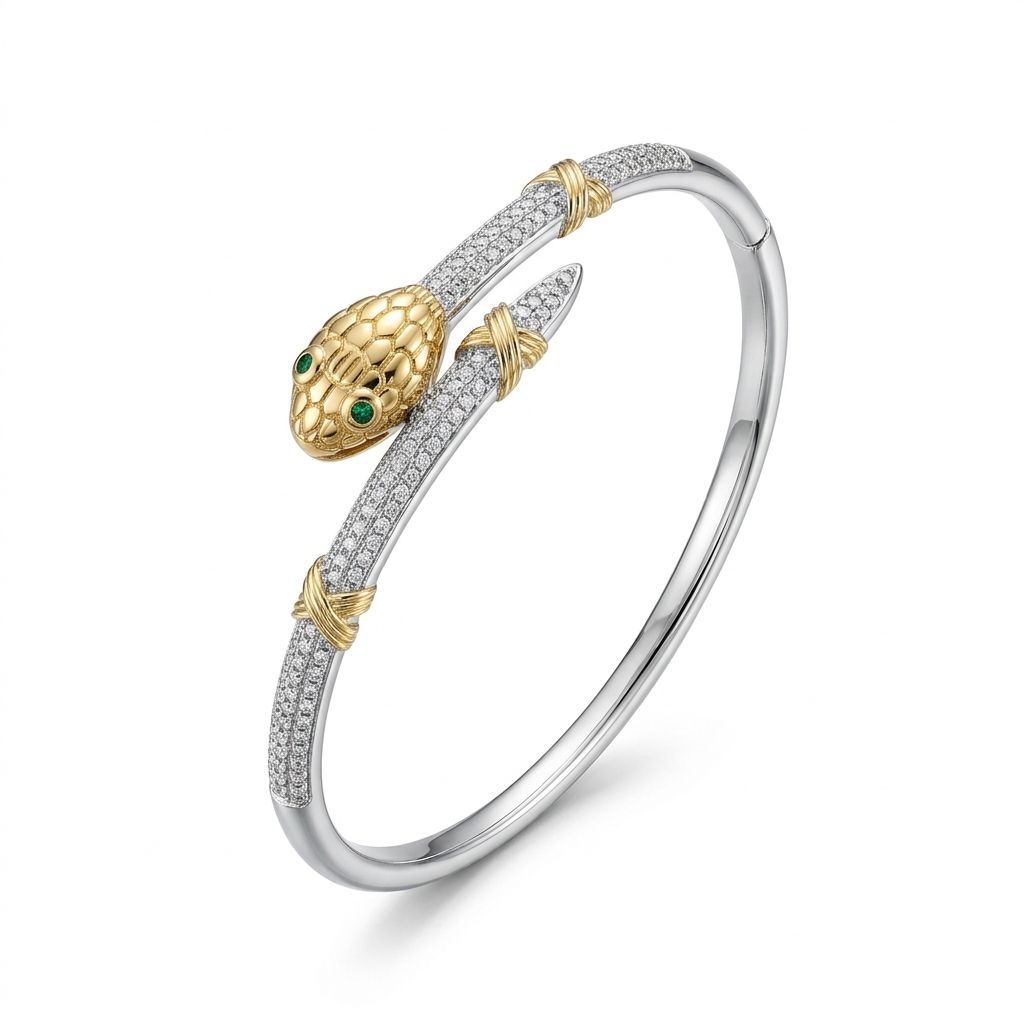Snake Bypass Mixed Bangle