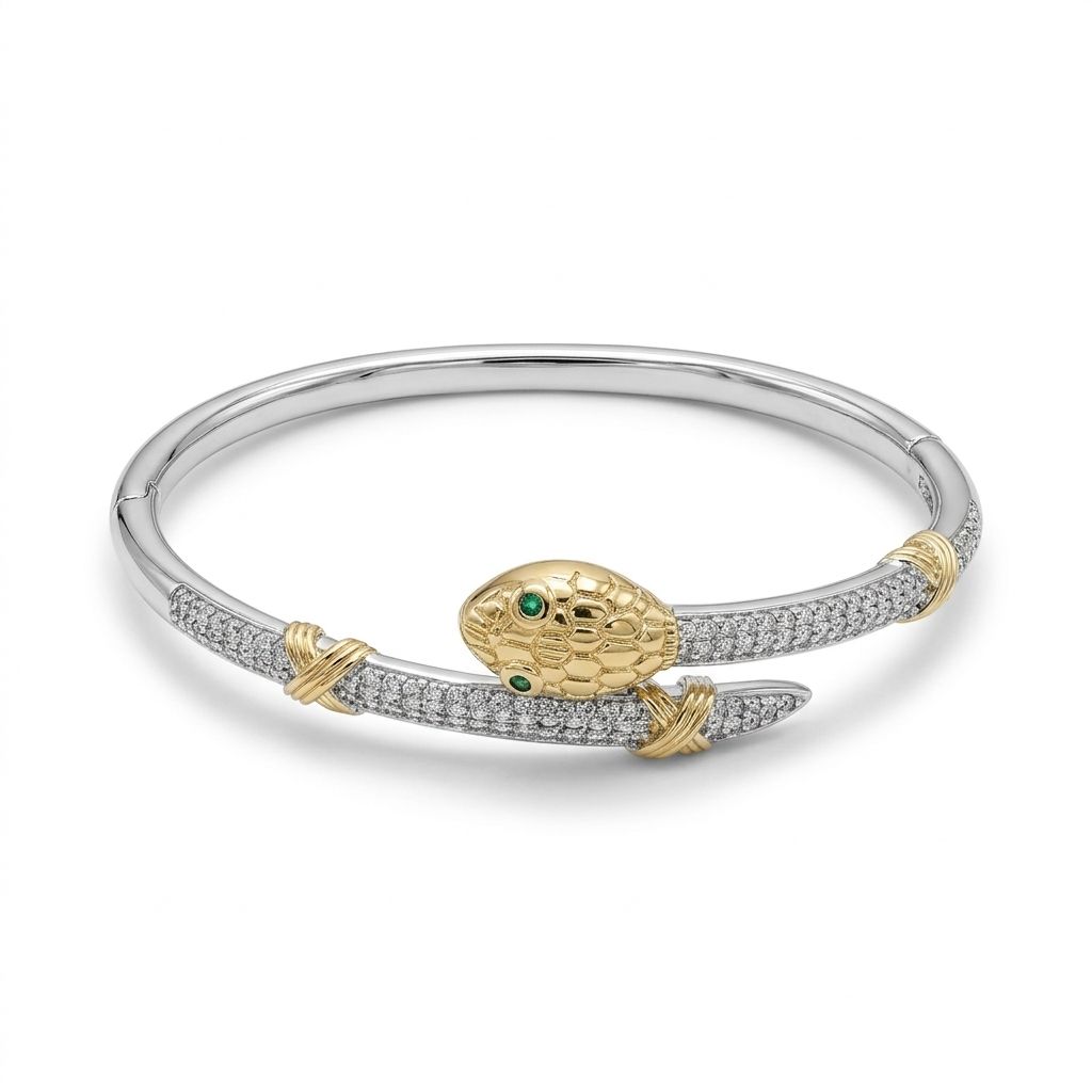 Snake Bypass Mixed Bangle