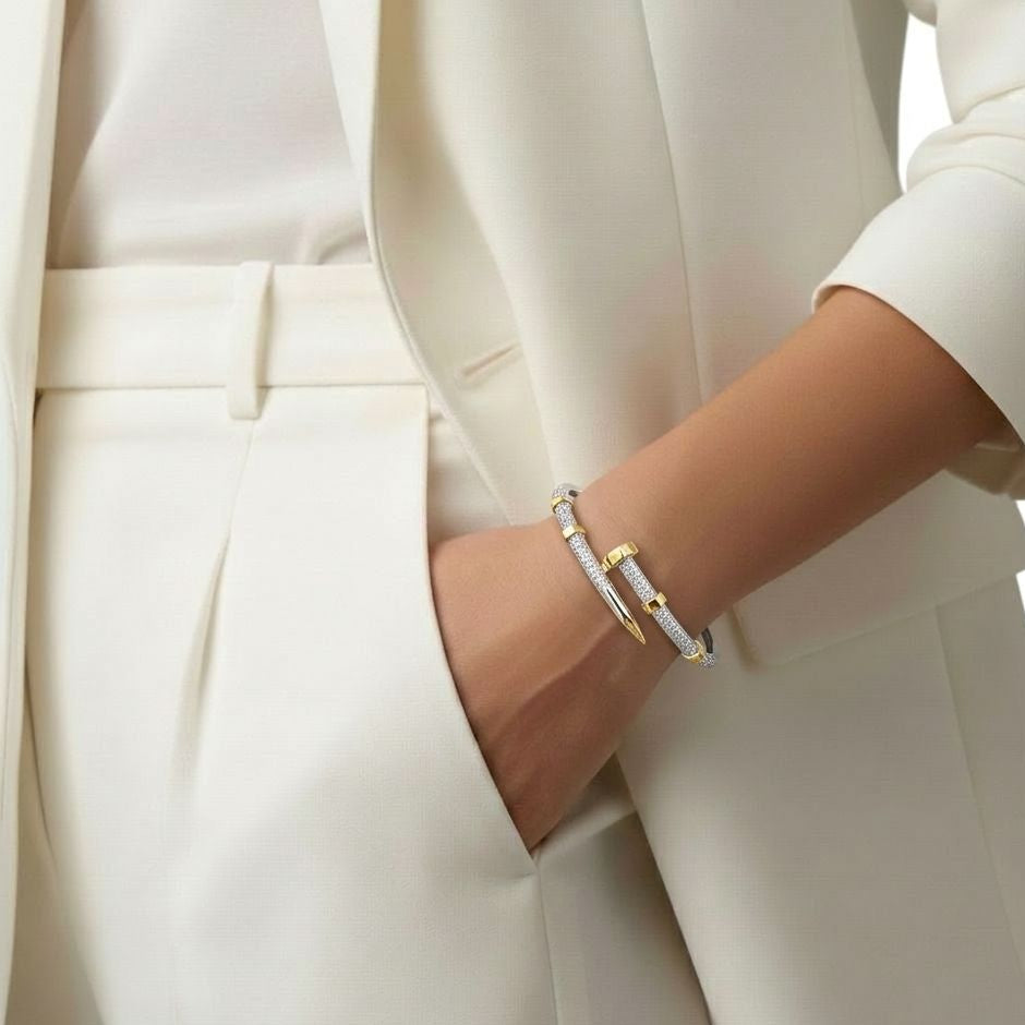 Gold & Silver Nail Bangle