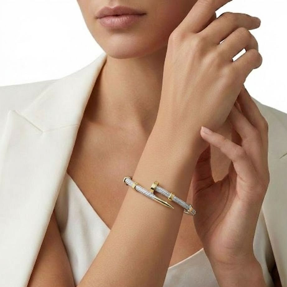 Gold & Silver Nail Bangle