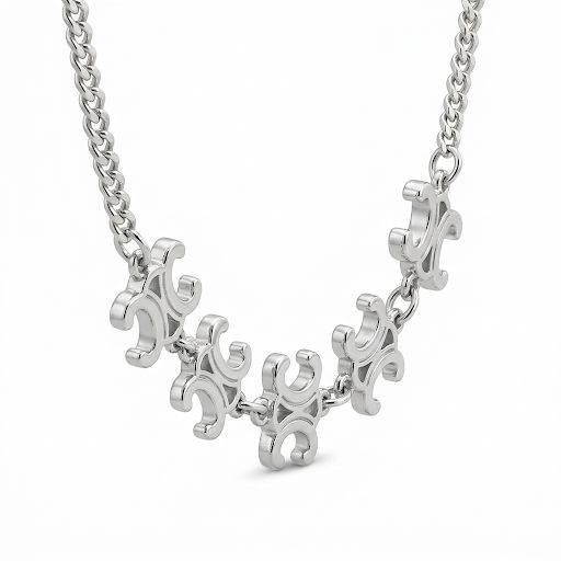 Silver Vintage-Inspired Filigree Link Necklace