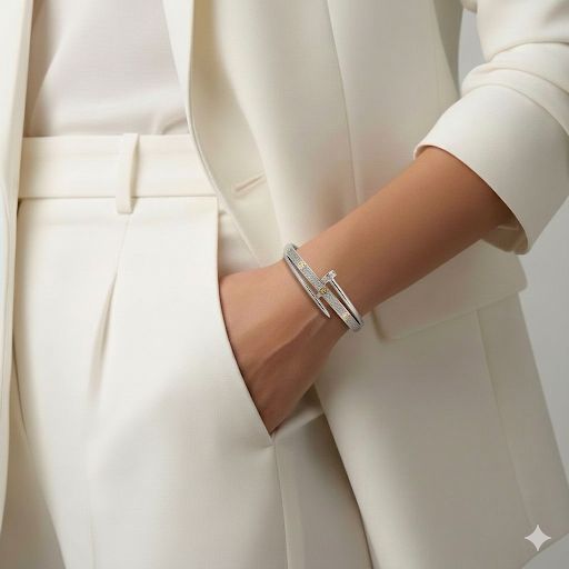 Two-Tone Pave Nail Bangle